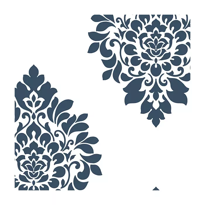 Medallion Damask Wallpaper Navy Norwall Wallcovering SH34546