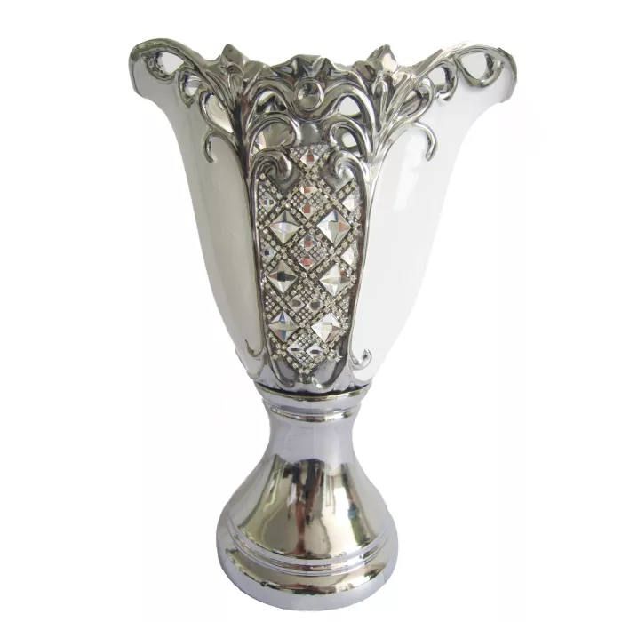 D'Lusso Designs Bling Design Fourteen Inch Flare Vase