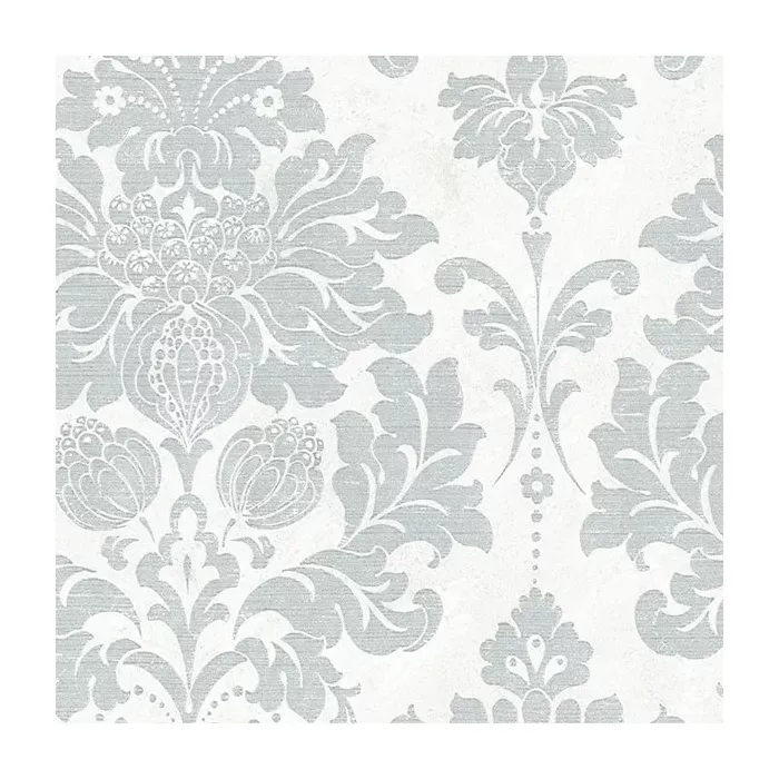 In Register Damask Wallpaper Metallic Silver, Pearl, white Norwall Wallcovering MD29419