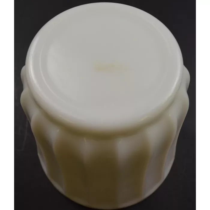 Vintage Fluted Milk Glass Scalloped Edge Planter - 5.25" Tall