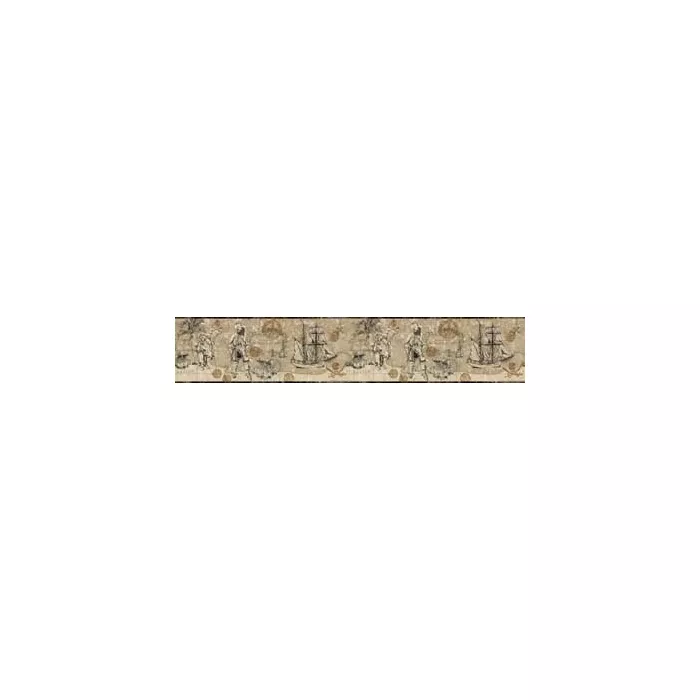 Boys Will Be Boys Beige Nautical Pirate Map Border ZB3102B