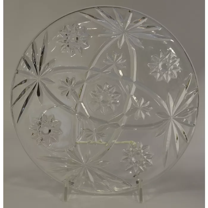 Anchor Hocking Prescut Clear Pattern - Snack Set - 4 Snack Plates & Cups