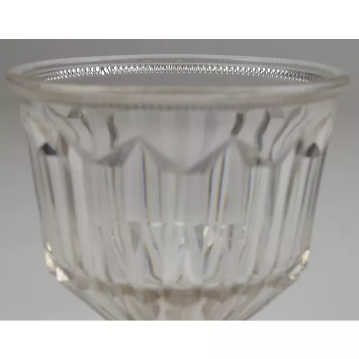 EAPG Clear Glass Footed Sugar - Triangular Prism - Circa 1850's