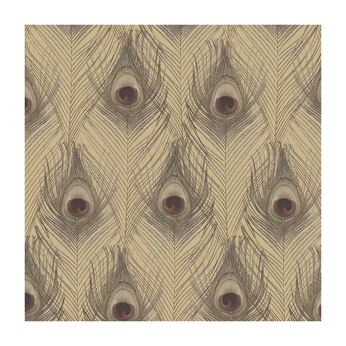 Peacock Wallpaper Red, Gold, Metallic Lavish Gold Norwall Wallcovering G67980