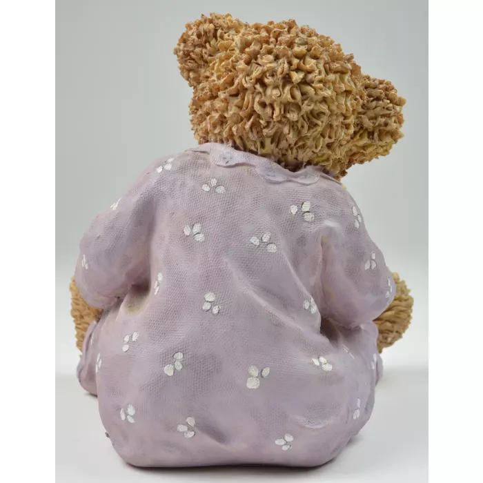 Large Mama Teddy Bear Holding Baby Bear Resin Figurine