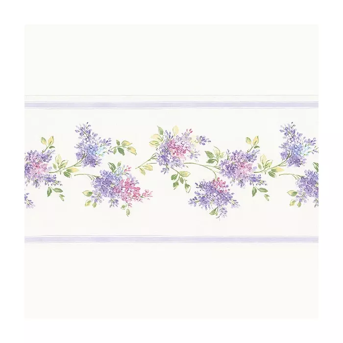 Lilac Wallpaper Border Purple, Pink, Blue Norwall Wallcovering FK78459