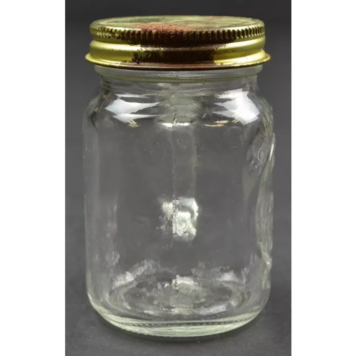 Vintage Clear Glass Golden Harvest Cornucopia Salt Shaker With Metal Lid