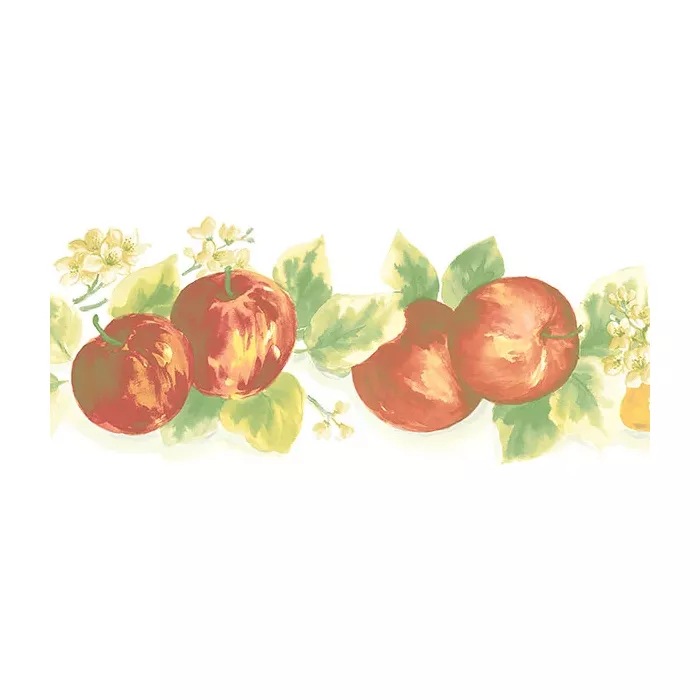 Lemon Apple Wallpaper Border Red, Yellow, Green Norwall Wallcovering KC78352DC