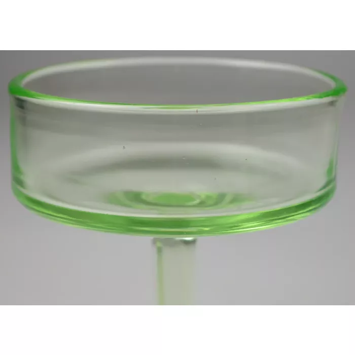 Vintage Green Depression Glass Compote - 6" Tall