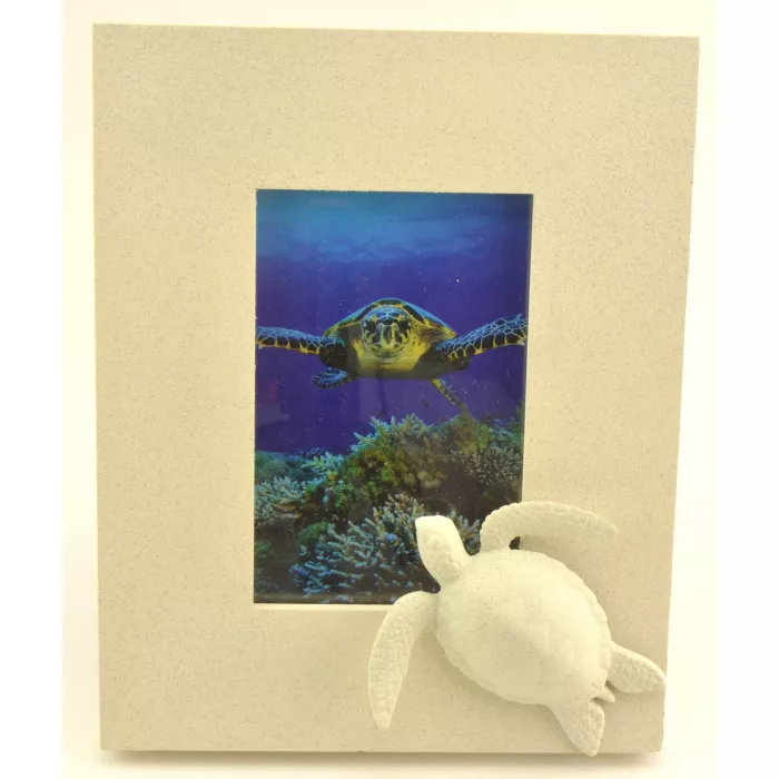 SAND-DECO Picture Frame - Sea Turtle - Holds 4" x 6"