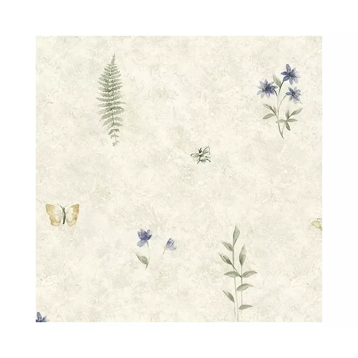 Summer Botanical Sidewall Wallpaper Blue, Purple, Ivory Norwall Wallcovering SP21157