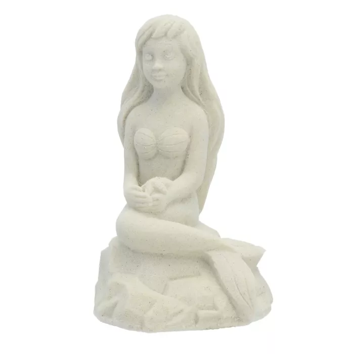Mr. Sandman Sand Sculpture Figurine - Sitting Mermaid - 4.5" Tall