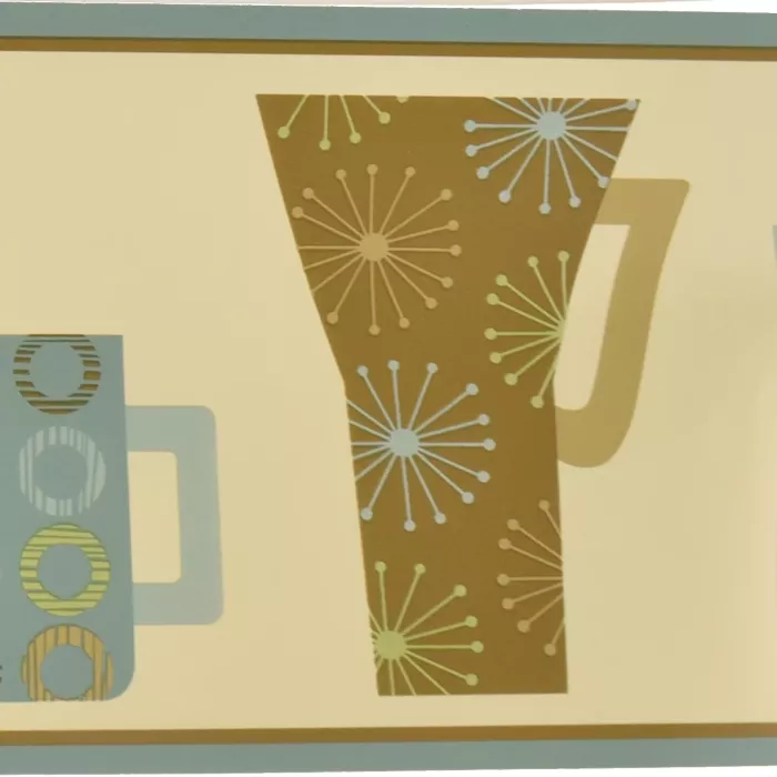 Cafe Chic Coffee Cup Wallpaper Border - Waverly