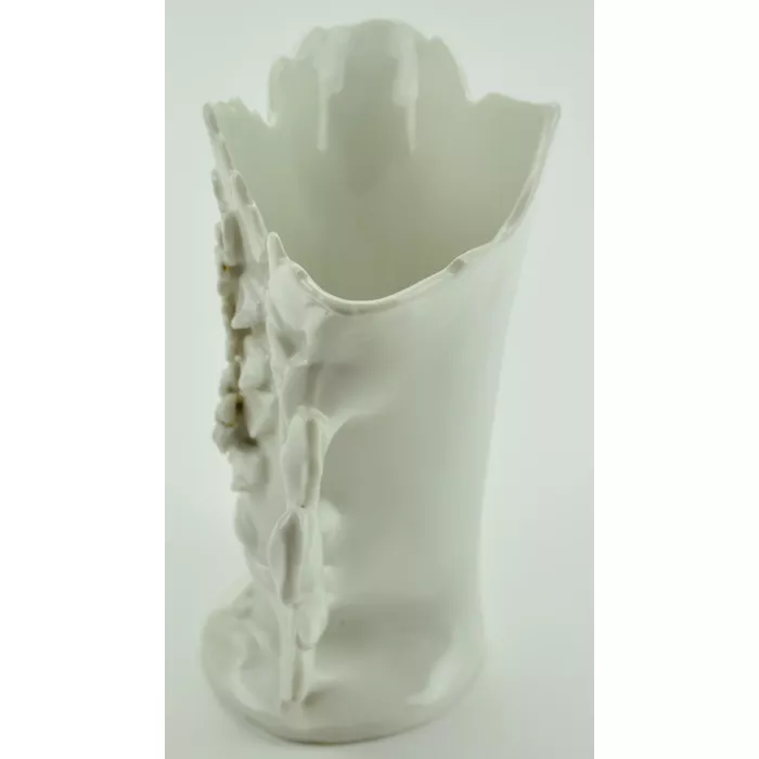 Collectible Floral Pattern White Vase - 8.25" Tall - Number 138
