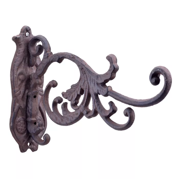 Decorative Plant Hanger - Large Blooming Flower - Cast Iron - 10.75" Deep