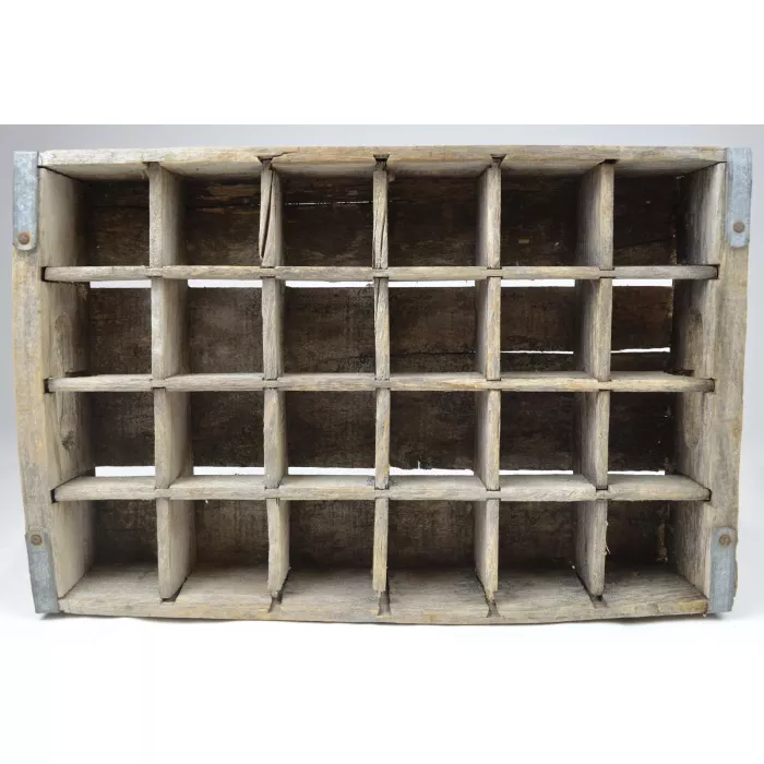 Vintage Wood Soda Crate - Holds 24 Bottles - 18.5" Long