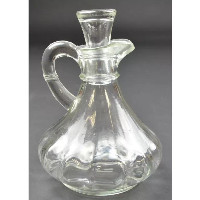 Clear Glass Cruet With Stopper - Oil Or Vinegar - 4.875" Tall