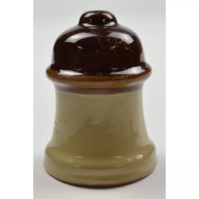 Brown & Beige Bell Shaped Ceramic Salt & Pepper Shakers - 2.75" Tall