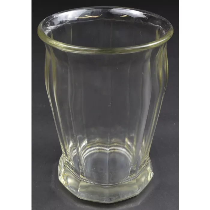 Clear Pressed Glass Panel Pattern Large Flower Vase- 7.75" Tall
