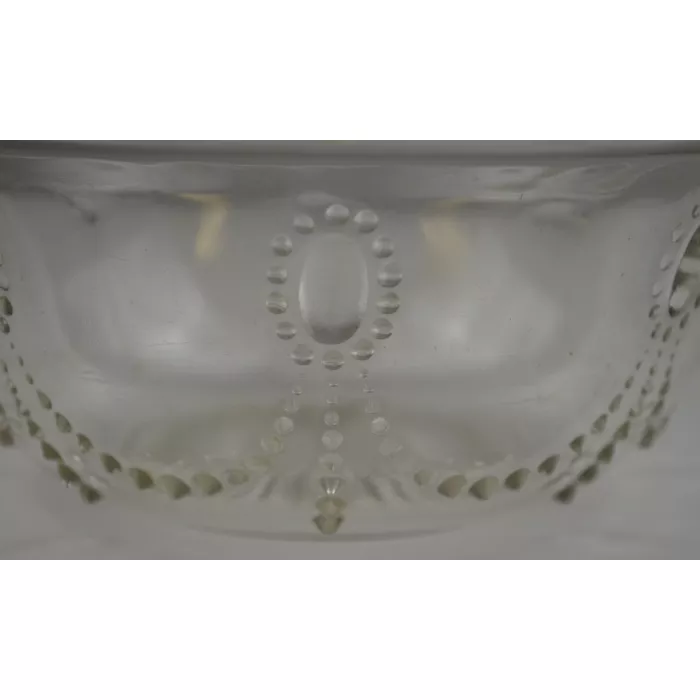 Clear Glass Curtain Tie Pattern Bowl With Saw Tooth Rim - 7.25" Wide