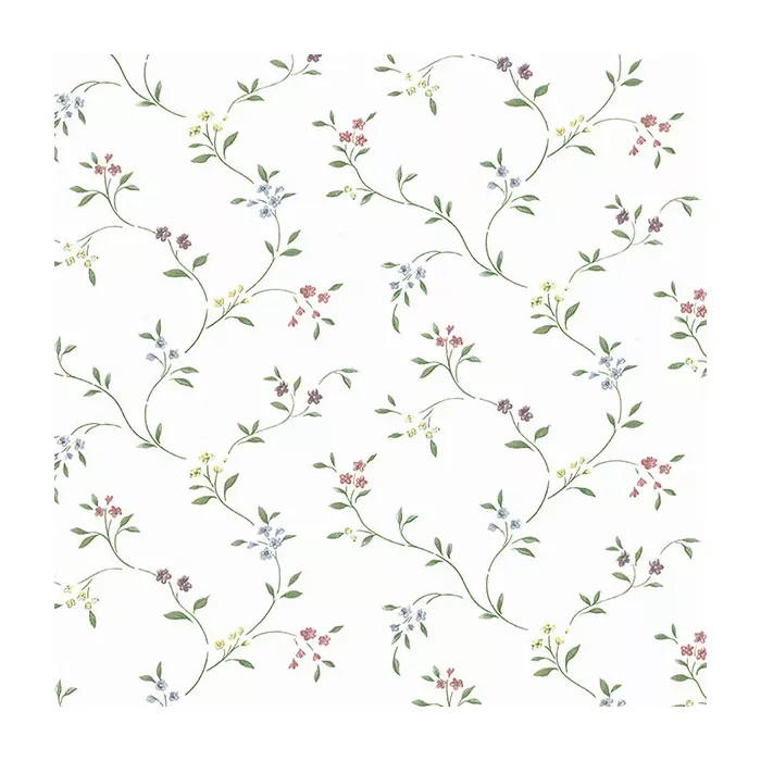 Small Floral Trail Wallpaper Green, Yellow, Blue, Red Norwall Wallcovering CN24604
