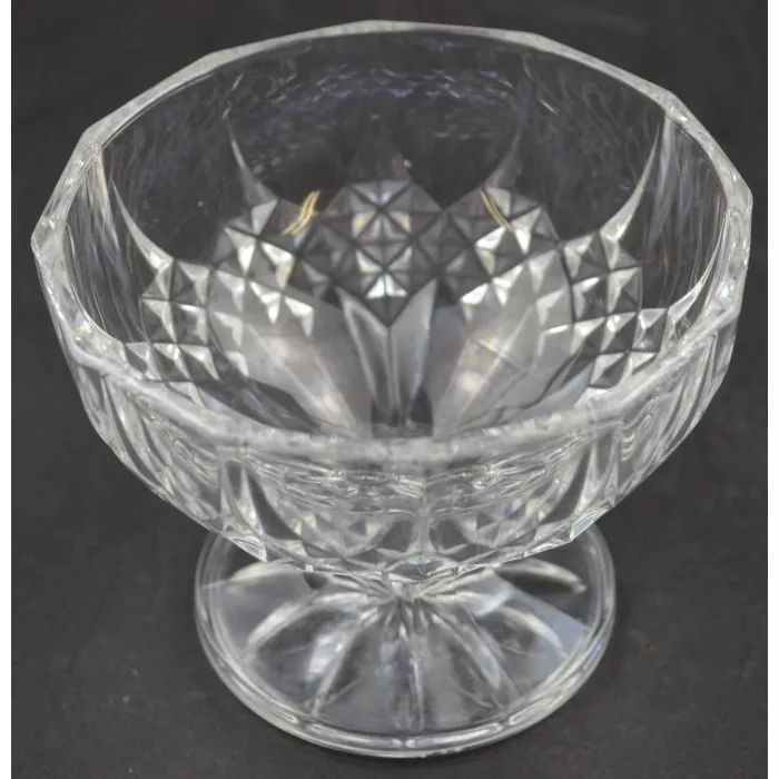 Clear Cut Glass Arch & Diamond Pattern Sherbet - 3.25" Tall
