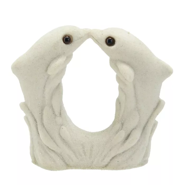 Mr. Sandman Sand Sculpture Figurine - Kissing Dolphins Dol14 - 2 5/8" Tall