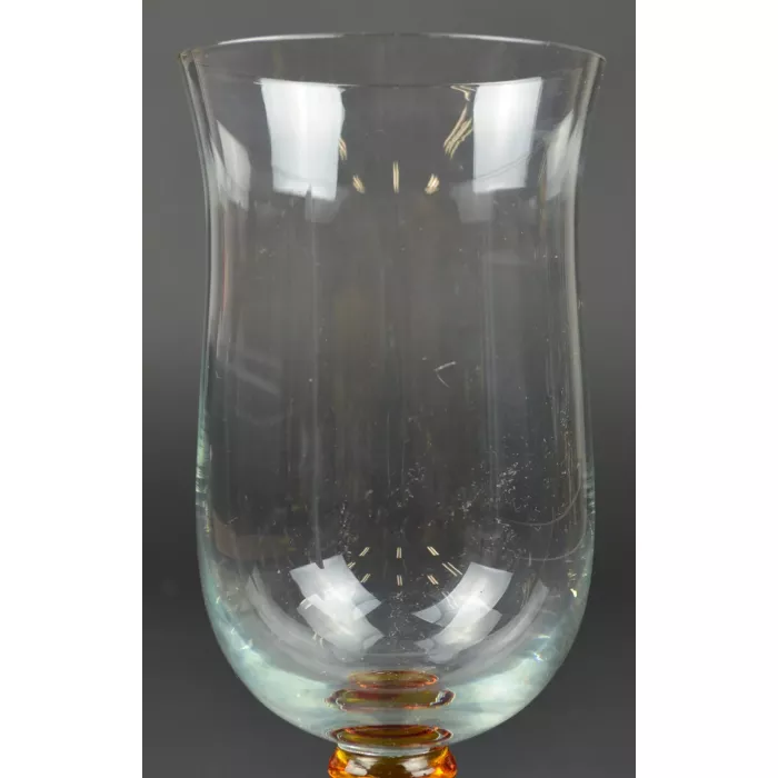 FTD Clear Glass Vase With Amber Bottom Vase - 10" Tall