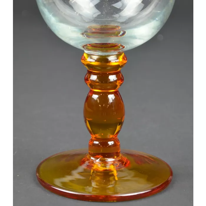 FTD Clear Glass Vase With Amber Bottom Vase - 10" Tall