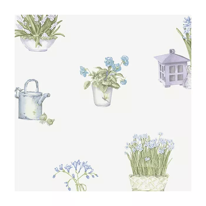 Gardening Sidewall Wallpaper Purple, Blue Norwall Wallcovering KE29917