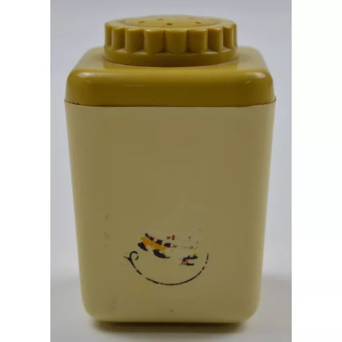 Vintage Yellow & Gold Plastic Salt & Pepper Shakers - 2.25" Tall