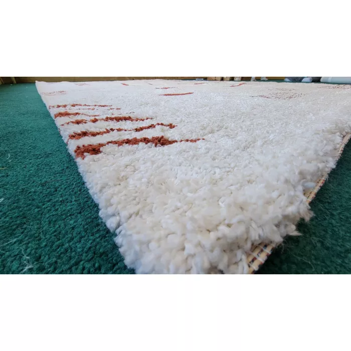 Geometric Ivory/Burnt Orange Area Rug - Rectangle 8ft 9in x 12ft