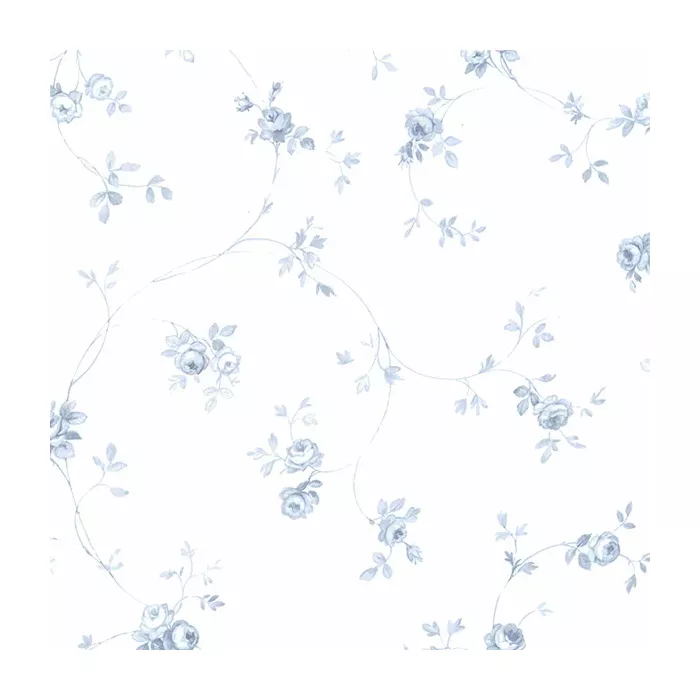 Delft Rose Wallpaper Light Blue, Blue Norwall Wallcovering PR33826