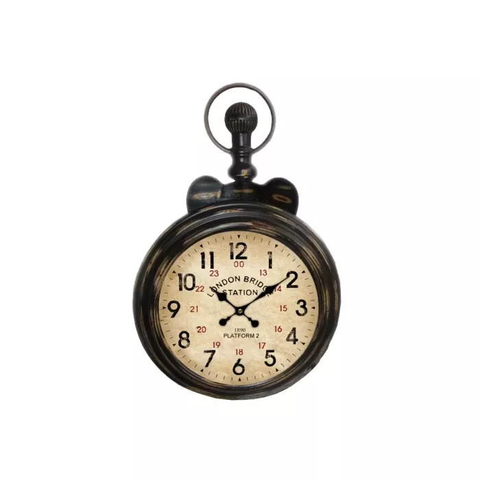 Hanging Metal Wall Clock - London Bridge Station - Vintage Pocket Watch Style