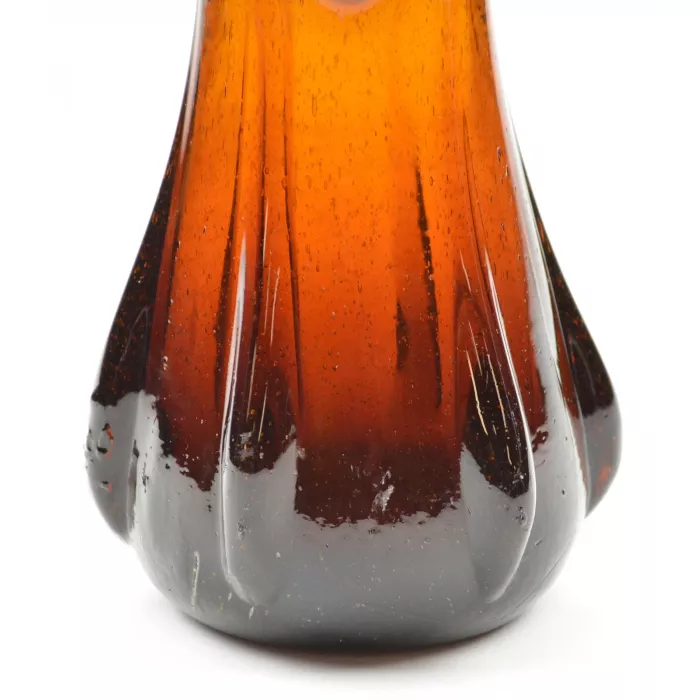 Amber Art Glass Stretch Vase - 10" Tall
