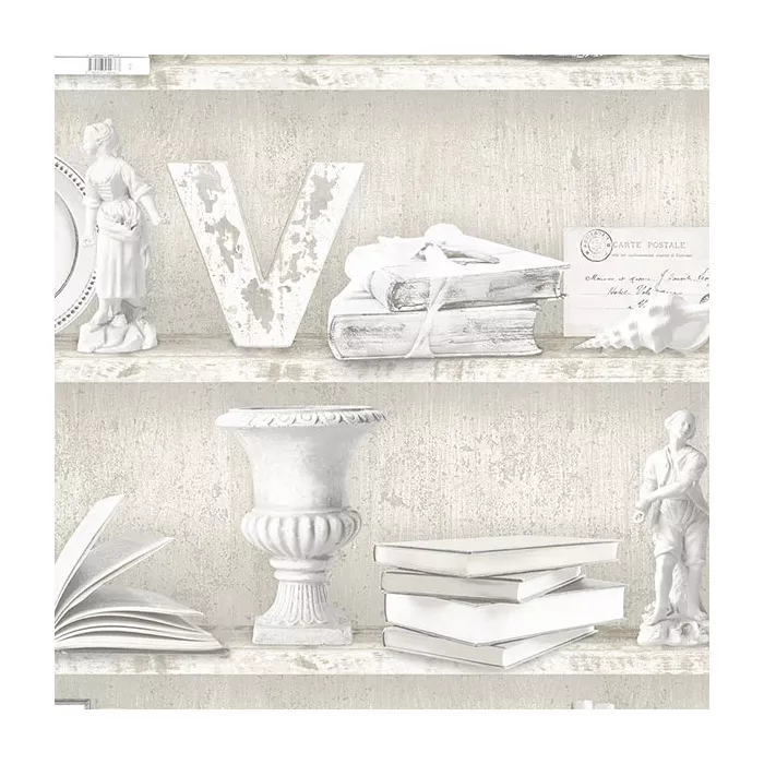 Curio Cabinet Wallpaper Beige Norwall Wallcovering FH37507