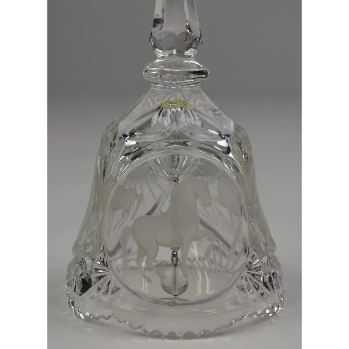 Etched Unicorn Pattern Crystal Bell - 8" Tall