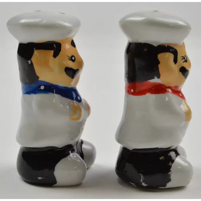 Ceramic Salt & Pepper Shakers - Chefs - 3.375" Tall