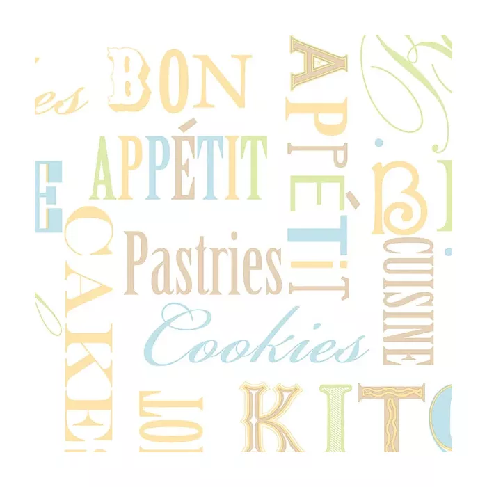 Kitchen Script Wallpaper Orange, Brown, Green, Blue Norwall Wallcovering KC28541