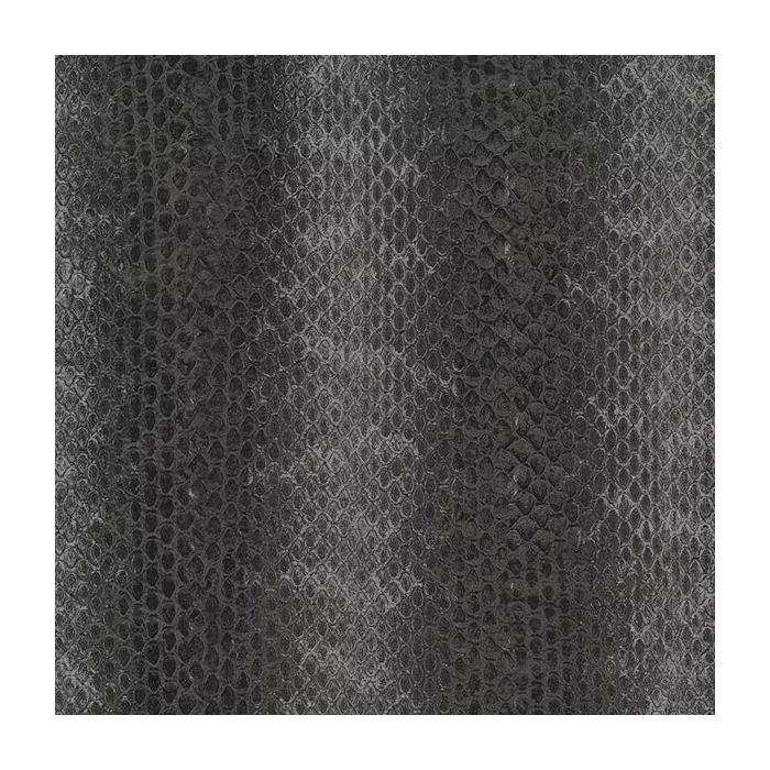 Black, Metallic Grey Snakeskin Print Wallpaper Black, Metallic Gray Norwall Wallcovering G67429