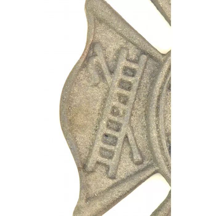 Cast Iron Firefighting Wall Plaque - Grey Finish - 7.75" Wide