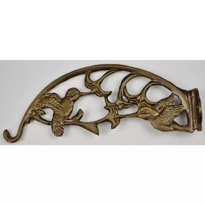 Decorative Hummingbird Design Cast Iron Plant Hanger - 12.38" Long