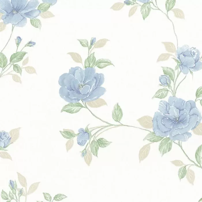 In Register Rose Trail Wallpaper Blue, Green Norwall Wallcovering MD29436
