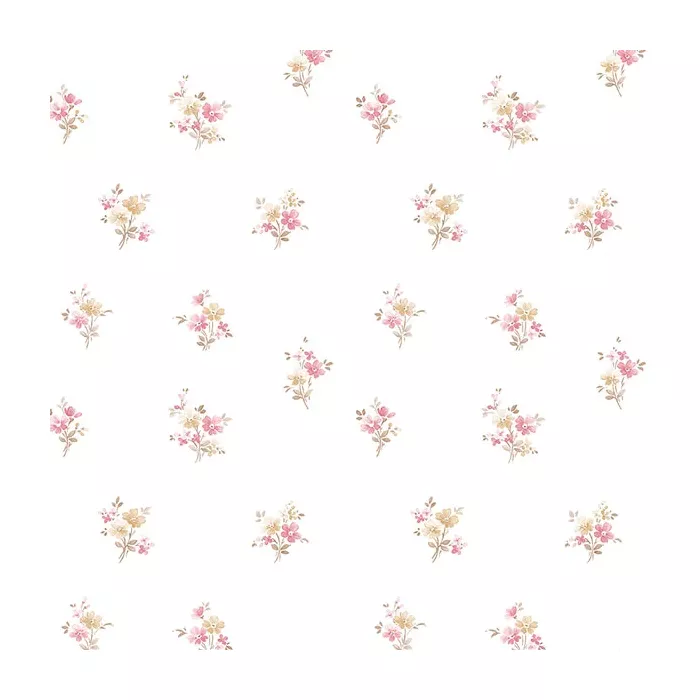 Delicate Daisies Wallpaper Beige, Red, Brown Norwall Wallcovering PR33839
