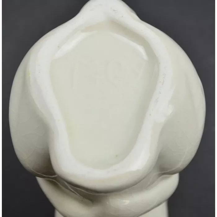 Ceramic White Rabbit Pitcher - Reproduction Of Original McCoy - 5.25" Tall