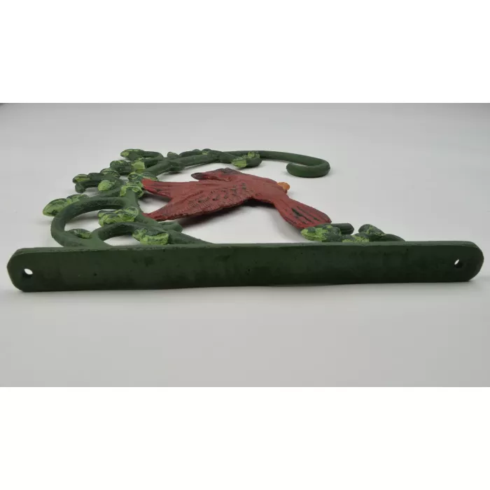Cast Iron Plant Hanger Hook - Cardinal In Flight - 10" Tall