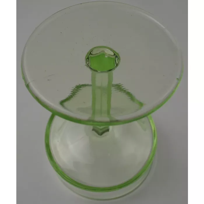 Vintage Green Depression Glass Compote - 6" Tall