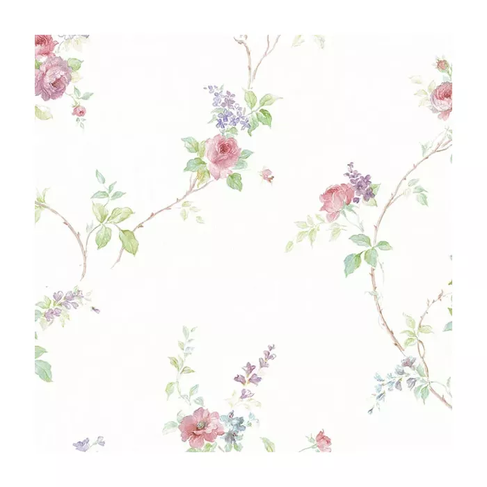 In-Register White Wedding Trail Wallpaper Pink, Purple, Blue Norwall Wallcovering MD29402