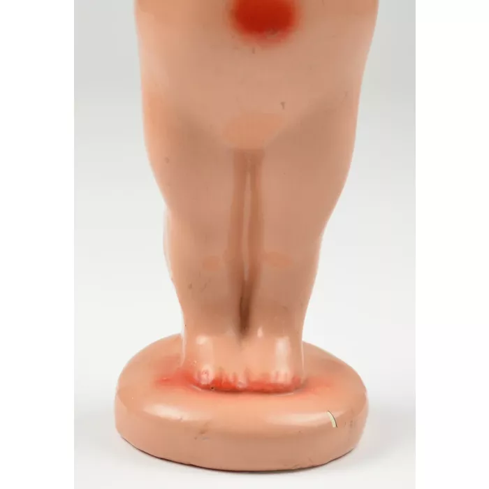 Vintage 12.5" Baby Figurine - Kewpie Doll Style With Red Cheeks & Belly Button