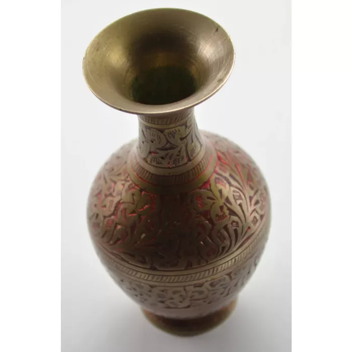Decorative Brass Vase - Made In India - 5" Tall